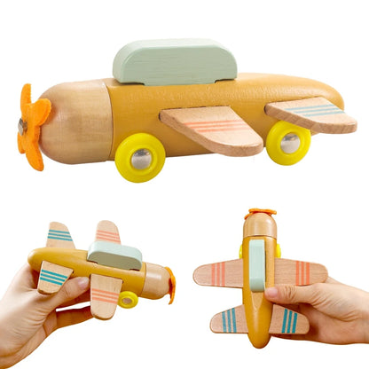 Wooden Traffic Toys For Babies  Wooden Train Airplane Toy  Infant Early Education Cognitive Toys  Baby's Birthday Present   Gift