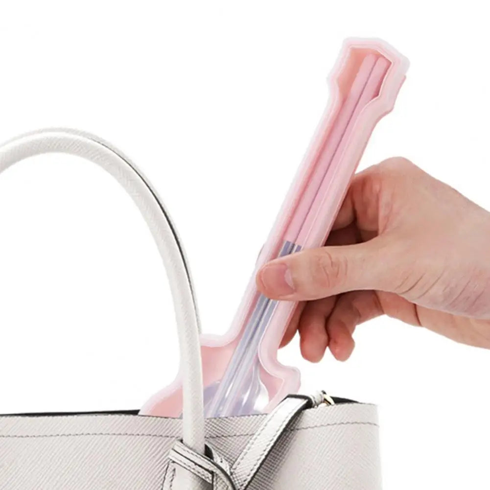 2/3Pcs Cutlery Set Fork Spoon Chopsticks Dinnerware Set 304 Stainless Steel Portable Travel Flatware Guitar Box