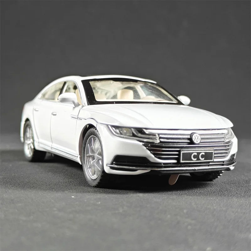 1:32 Scale Volkswagen CC Alloy Car Diecast Model Collect Hobby Model Ornaments Gift For Friend Boys Sound Light Pull Back Toys