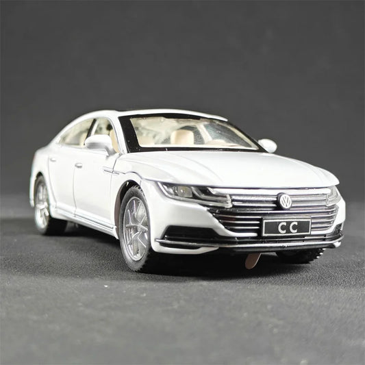1:32 Scale Volkswagen CC Alloy Car Diecast Model Collect Hobby Model Ornaments Gift For Friend Boys Sound Light Pull Back Toys