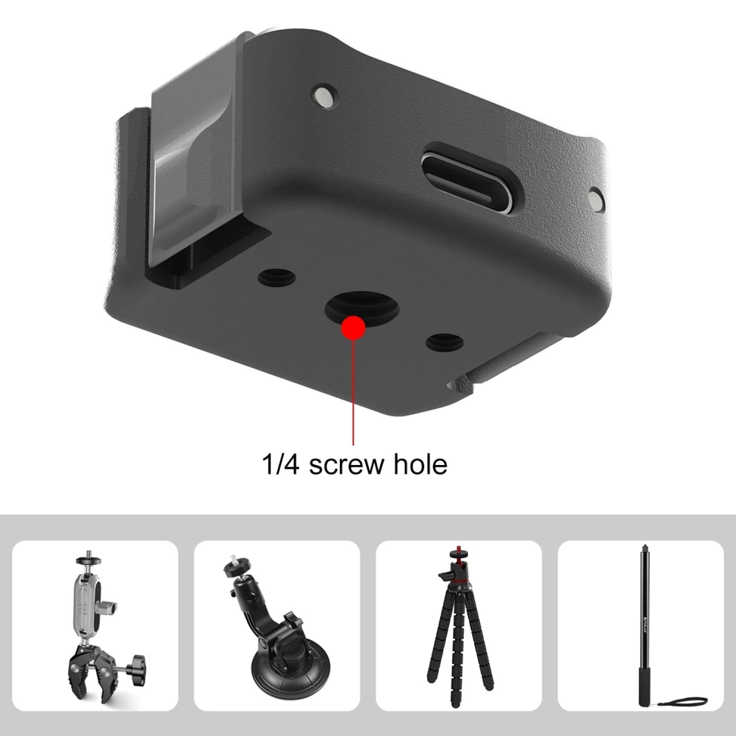 for DJI OSMO Pocket 3 USB-C / Type-C Dock Desktop Charging Base Aluminum Alloy Bracket