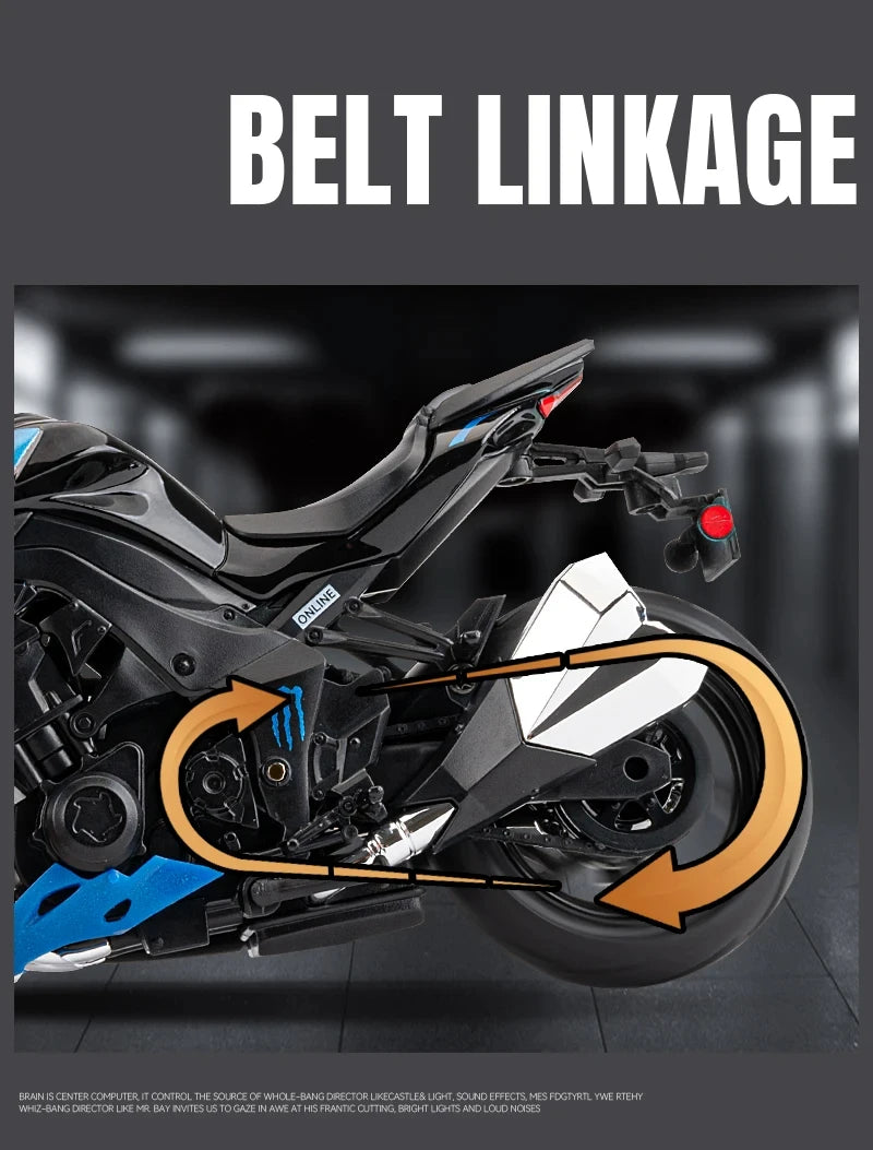 Diecast Kawasaki Ninja Z1000 Sports Motorcycle Model 1 to 12 Scale