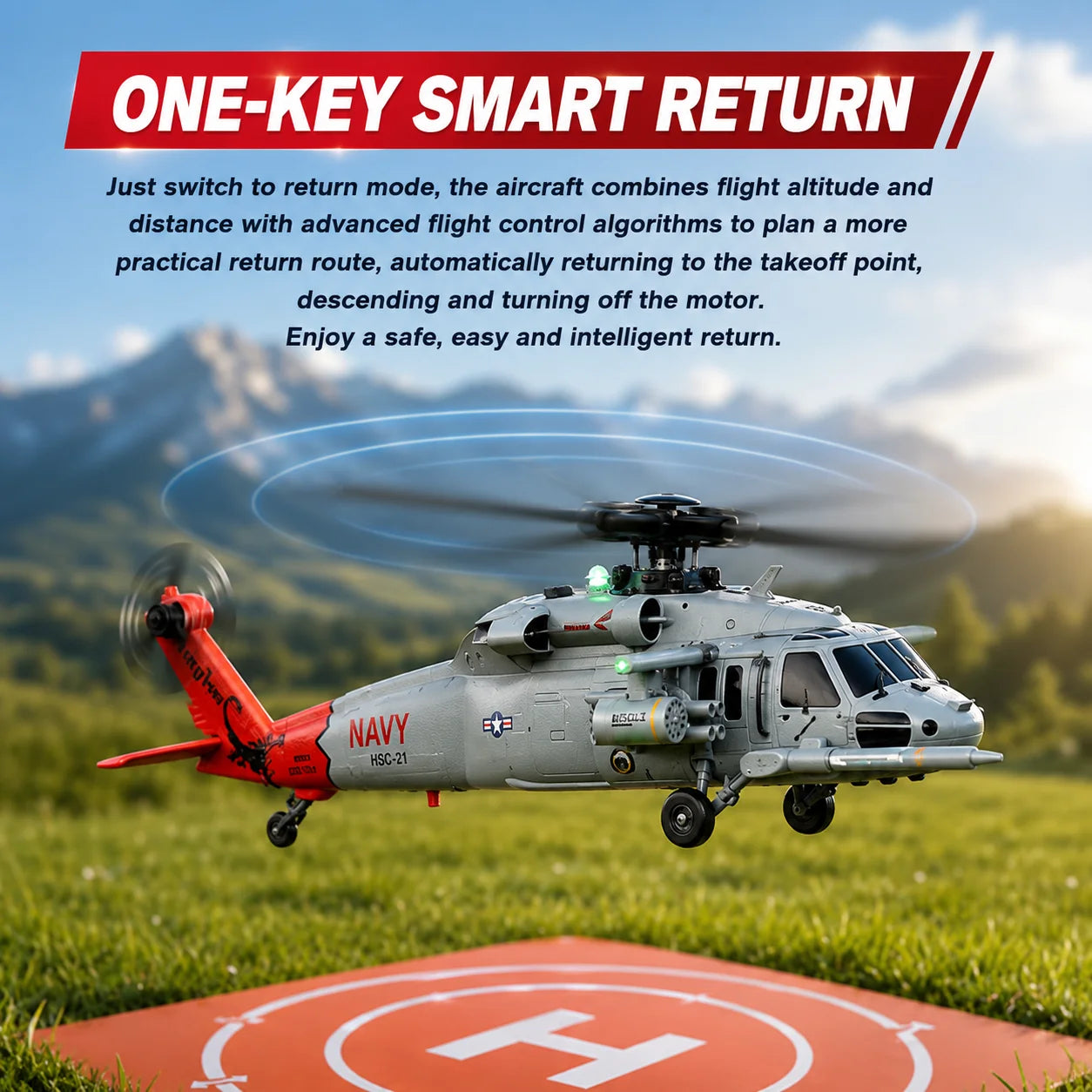 GPS Remote Control Military Helicopter With Smart Return