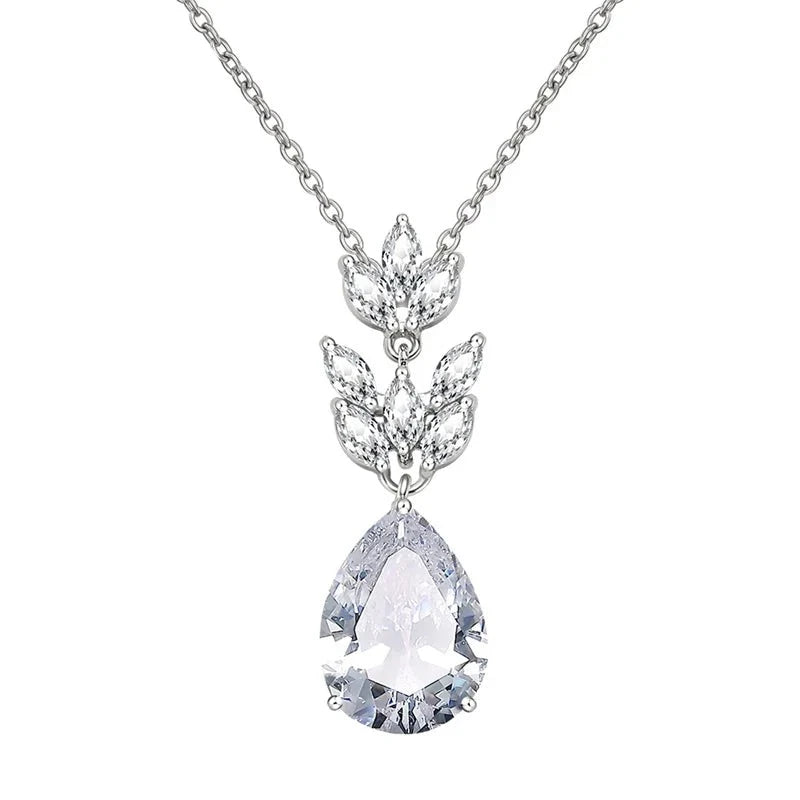 Water Drop Cubic Zirconia Pendant Necklace