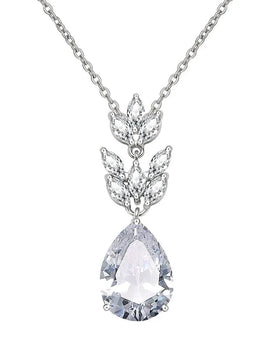 Water Drop Cubic Zirconia Pendant Necklace