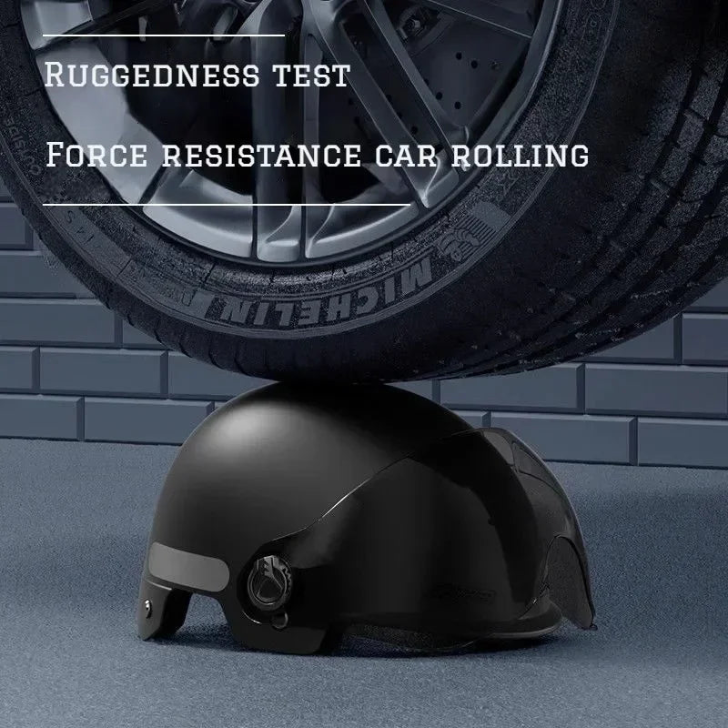 Bicycle Helmet Men's and Women's Adult  Cartoon Bicycle Motorcycle Half Helmet with Goggles