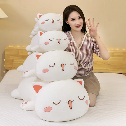 Cute Black White Cat Plush Pillow Stuffed Doll Toy