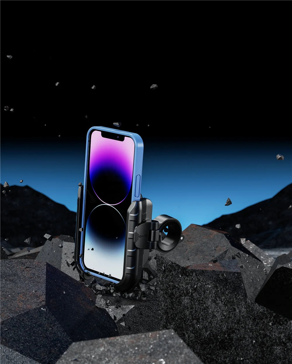 Motorcycle Phone Holder One-Touch Auto Quick Lock Bike Phone Mount ATV Bicycle Scooter Phone Holder with Aluminum Handlebar Base