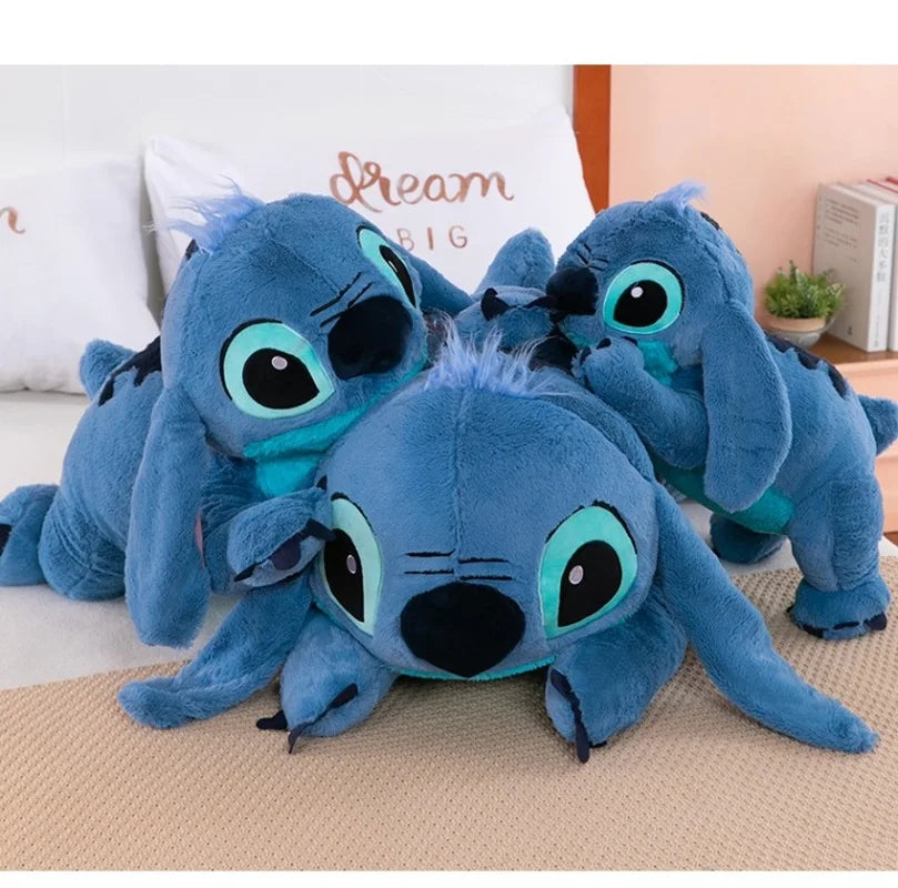 Giant 100cm Disney Stitch Plush Stuffed Doll Blue Kawaii Cartoon Animal Sofa Sleeping Soft Pillow Toys Kids Girls Birthday Gift