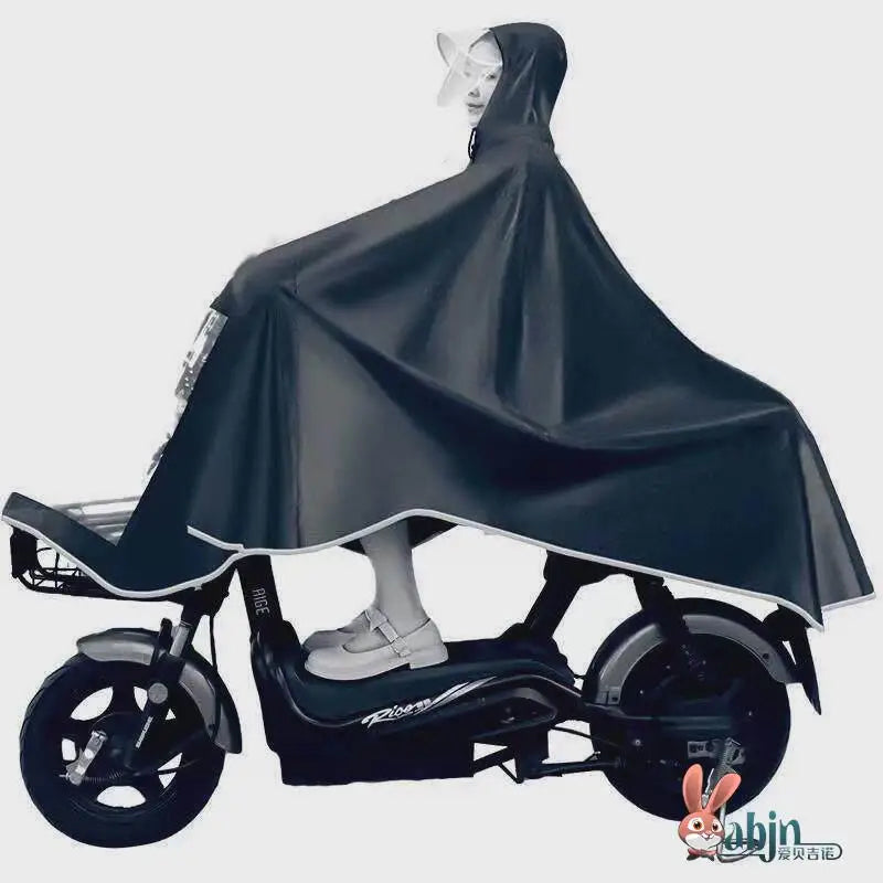 Full Body Waterproof PVC Rain Poncho for Motorcycle and Bicycle Riding