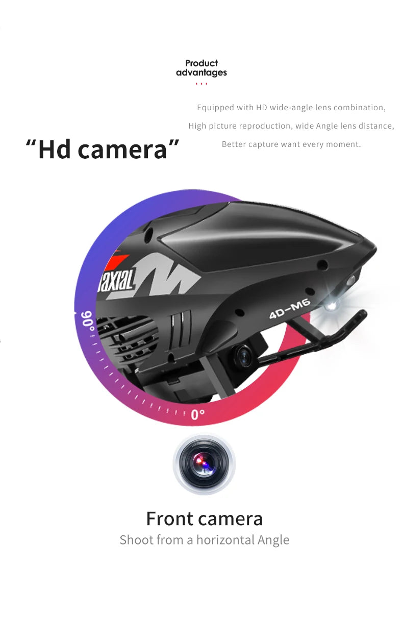 4DRC M6 Remote Control RC Helicopter with 4K Camer Altitude Hold Drone 2.4GHZ 4CH Aircraft for Adults Birthday Gifts Toys