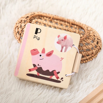 0-36 Month Baby Early Learning Toy Wooden Animals Book Parent-child Interactive Education Toy Montessori Toys Gifts For Newborns