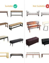 Velvet Long Bench Cover Stretch Soft Piano Stool Covers Rectangle Elastic Chair Cover All-inclusive for Dining Room Bedroom
