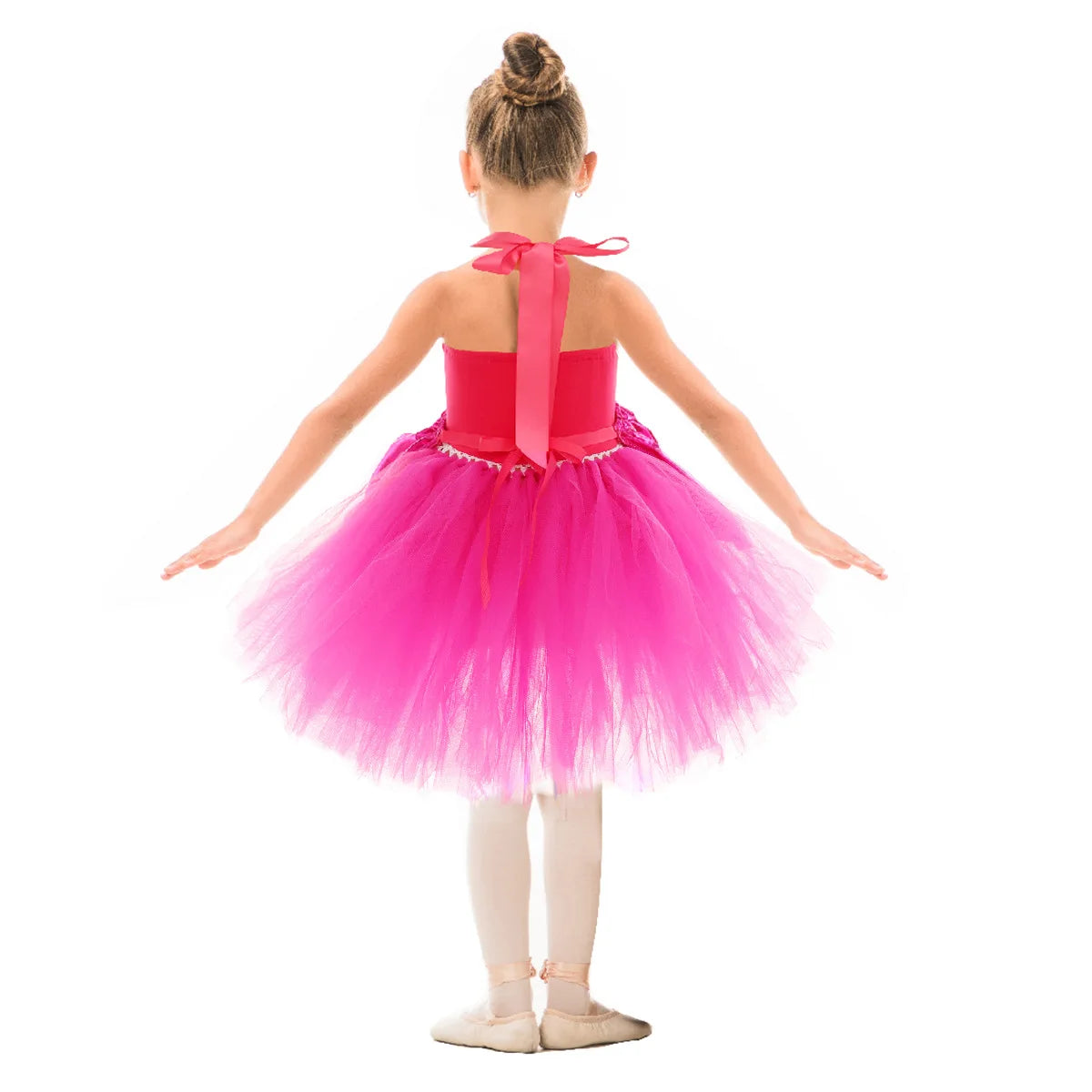 Golden Satin Tutu Dress with Bow Headband Birthday Party Costume