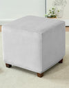1PC Stretch Square Ottoman Stool Covers Super Soft Velvet stool Cover Elastic All-inclusive Footrest Slipcovers for Living Room