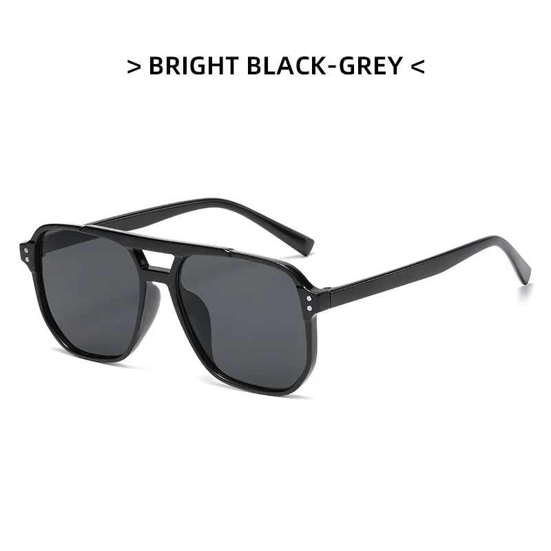 Business Sunglasses Double Beam Sun Glasses Trendy Versatile Glasses Trend Women Decorative Eyewear UV400