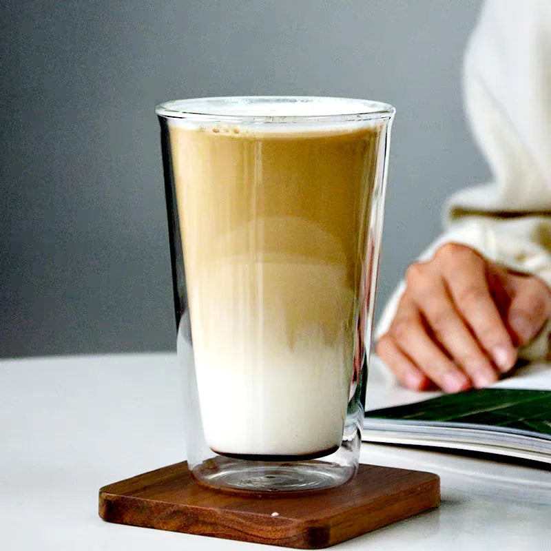 400ml Heat Resistance Double Wall Glass Coffee Mug Home Tea Milk Juice Cup Water Beer Mug Drinkware