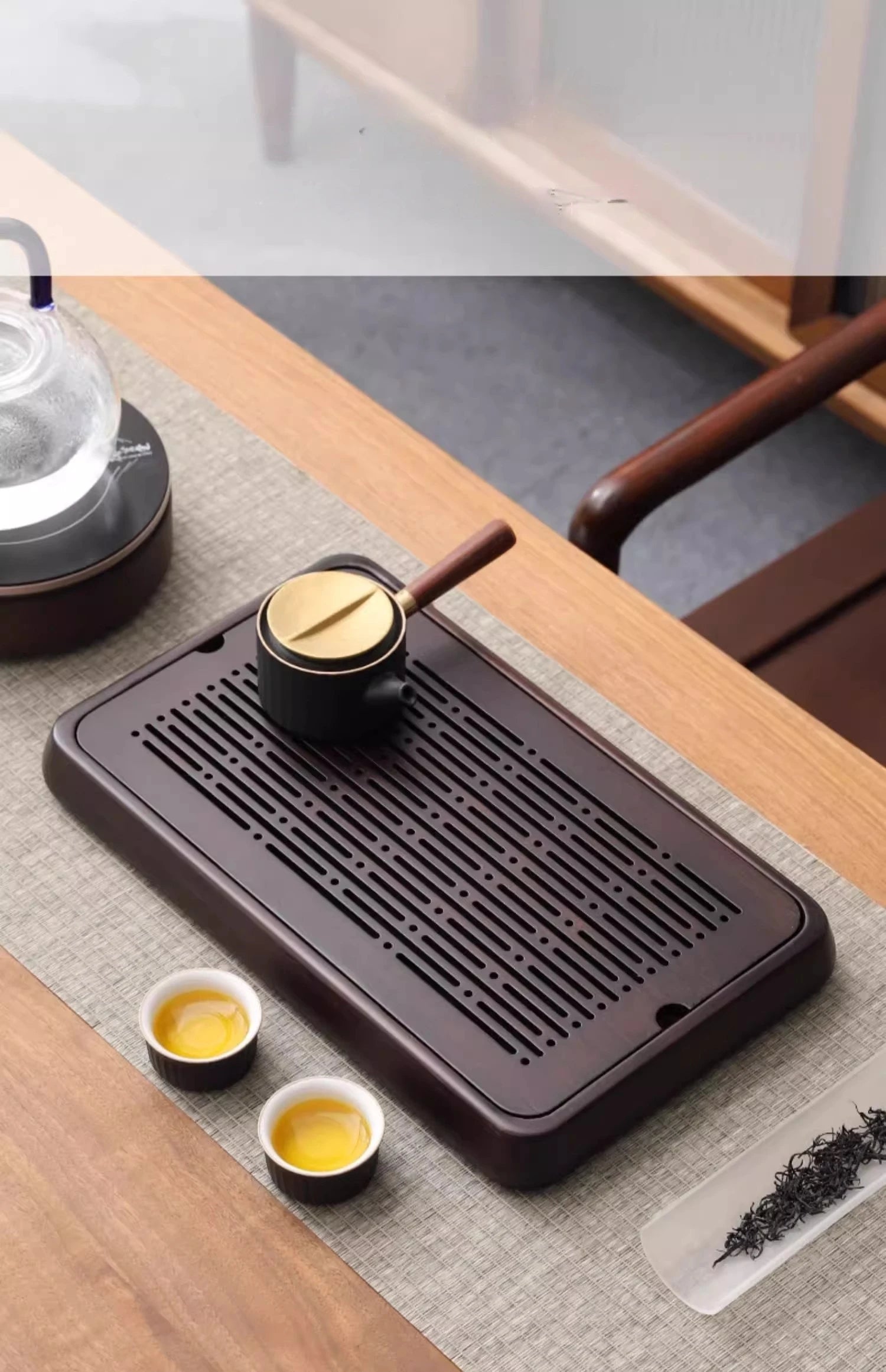 Home And Kitchen Wooden Tray Rectangle Bamboo Tea Tray For Chaban Tea Table Coffee And Tea Tools  Decorative Tray
