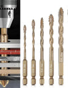 Hex Masonry Drill Bits 1/4 Shank Titanium Steel Metal Cross Drill For Glass Ceramic Concrete Brick Hard Drill Bit Tool