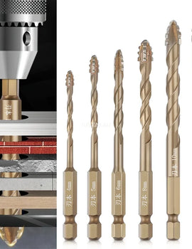 Hex Masonry Drill Bits 1/4 Shank Titanium Steel Metal Cross Drill For Glass Ceramic Concrete Brick Hard Drill Bit Tool