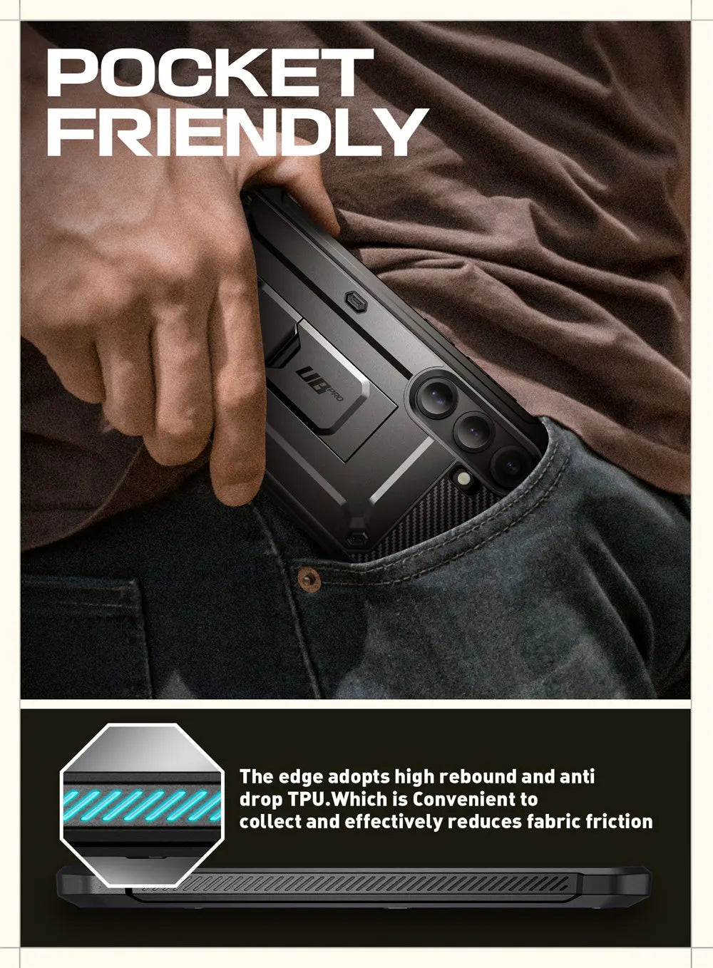 For Samsung Galaxy S25 Case UB Pro Heavy Duty Rugged Phone Case with 2 Front Frame Built-in Screen Protector & Kickstand