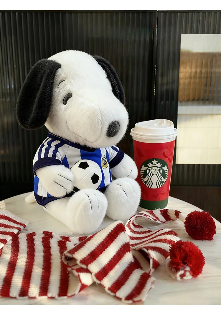 Kawaii Stuffed Doll Snoopy Football Plush Toy Cute Anime Character Stuffed Animal for Kids Birthday Gift and Cartoon Collection