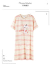 Women’s Cotton Nightgown – Korean Style Cute Print, Summer Short Sleeve Sleepwear Dress