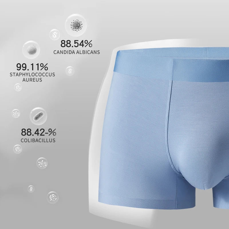 3-Pack Men’s Modal Graphene Boxer Shorts – Antibacterial Crotch, Comfortable Fit