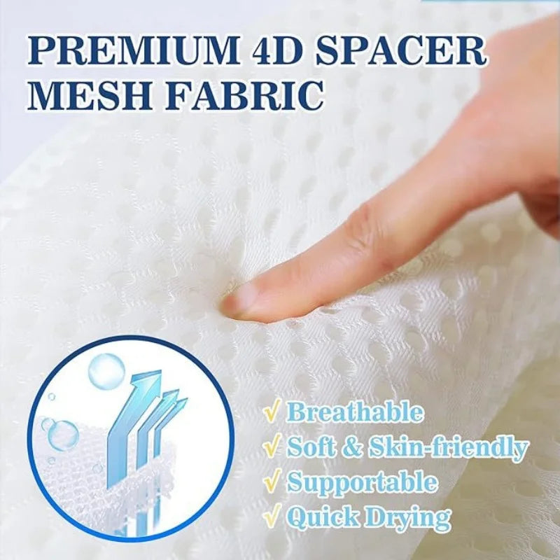 4D SPA Pillow 6 Suction Cup Bathtub Massage Pillow Bathing Neck Back Support Headrest Bathroom Non-Slip Cushion