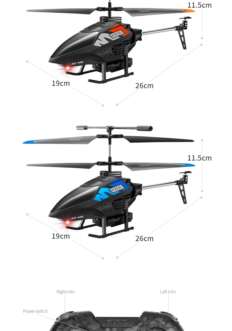 4DRC M6 Remote Control RC Helicopter with 4K Camer Altitude Hold Drone 2.4GHZ 4CH Aircraft for Adults Birthday Gifts Toys
