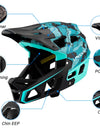 Full Face Mountain Bike Helmet Adult Racing Downhill MTB Helmet for Men/Women Adult Mountain Bike Helmet with Visor Over 31 Vent