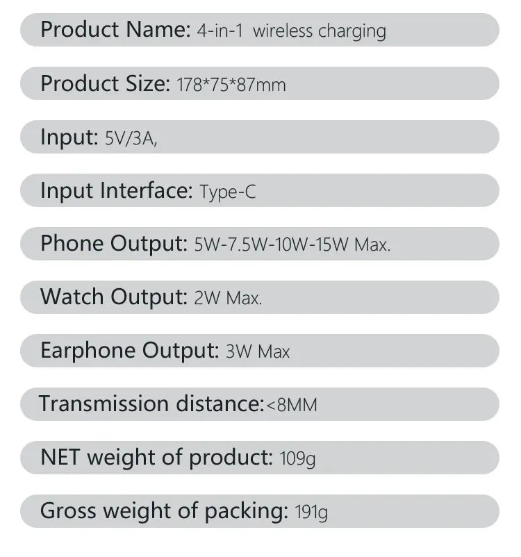 4-in-1 desktop wireless charger