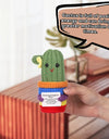 2 Pcs Funny Crochet Positive Energy Cactus Doll with Encouragement Card Handmade Wool Knitted Emotional Support Plant Ornament Gifts