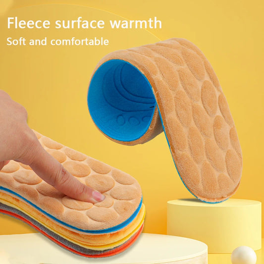 1Pair Winter Warm Shoes Insole for Feet Plush Boots Shoe Sole Sports Running Shock Absorbing Insoles Men Woman Heating Shoe Pads