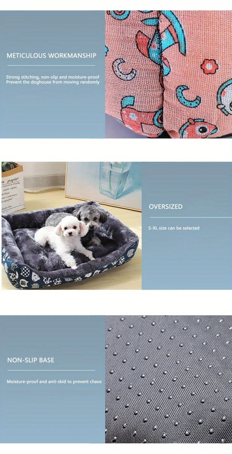 Animal Print Dog Sofa Bed Pet Mat