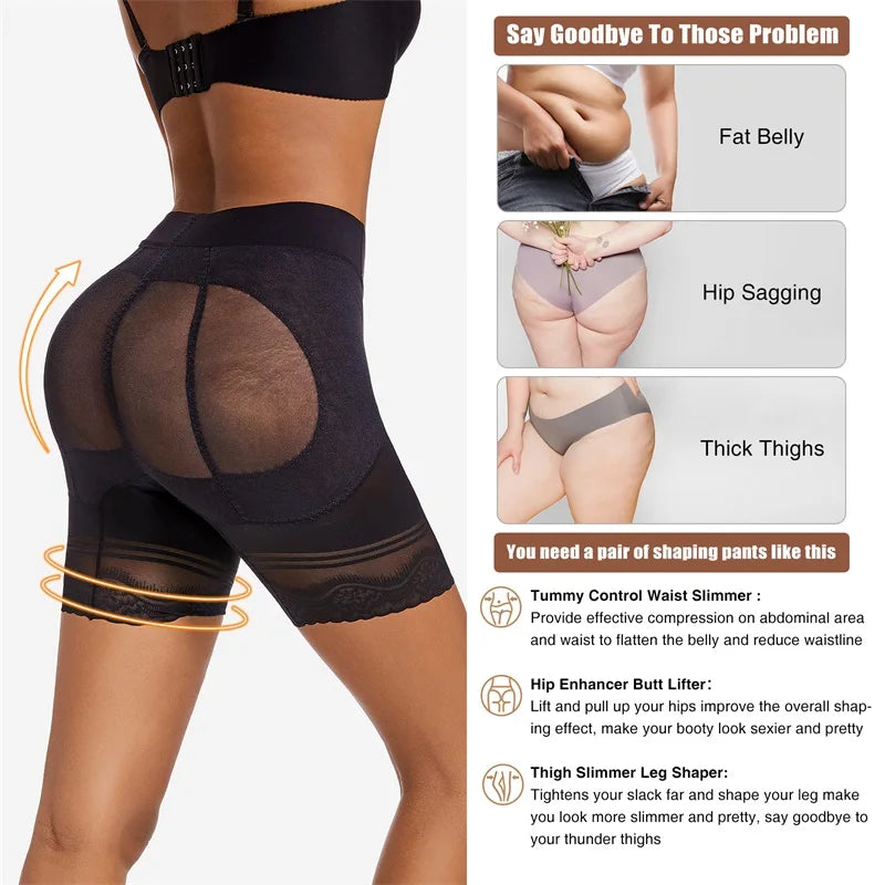 Women's Tummy Control Shapewear Panties – Lace Waist Trainer & Slimming Body Shaper