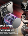 Magnetic MagSafe for Samsung Galaxy S25 Ultra Case with Ring Stand Upgraded Camera Lens Protector Phone Case Screen Protector
