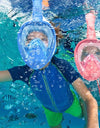 Kids Full Face Snorkel Mask Diving Mask With Detachable Camera Mount Wide View Anti-Fog Anti-Leak Snorkeling Swimming for Child
