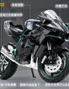 1:10 BMW S1000RR Kawasaki H2R V4S Alloy Die Cast Motorcycle Model Vehicle Collection Sound and Light Off Road Autocycle Toys Car