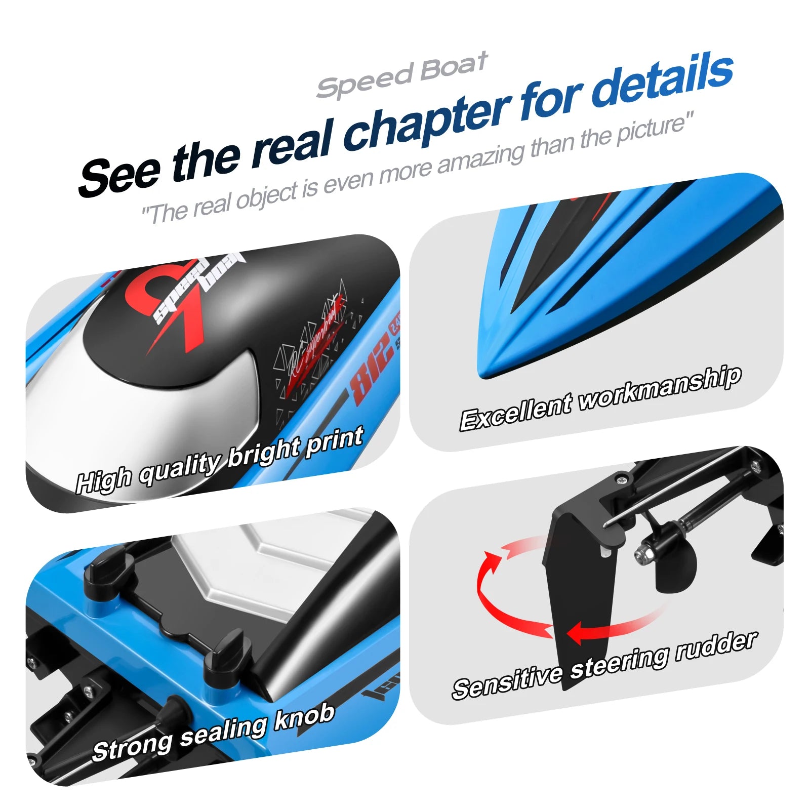 Rc Boat Large 48Cm 40Km/h High-Speed Remote Control Speedboat 2.4G Waterproof Electric Racing Ship Water Toys for Boys