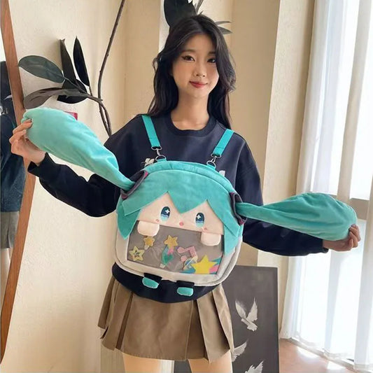 Hatsune Miku Plush Backpack Soft Cartoon Shoulder Bag