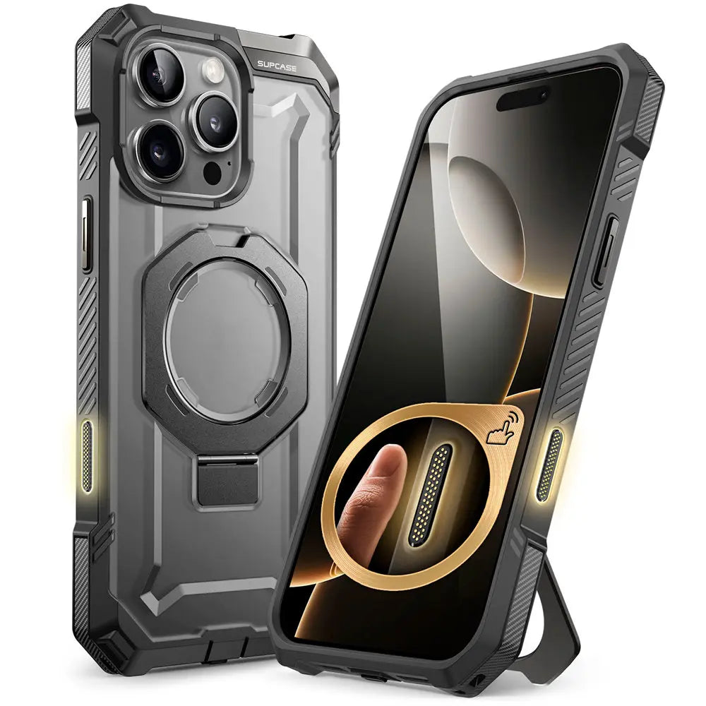 For iPhone 16 Pro Case with Camera Control Capture Button UB Grip Heavy Duty Rugged  Phone Case with Stand