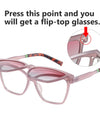 Magnetic Clip On Cat Eye Sunglasses for Women 2 in 1 Anti Blue Light Computer Glasses