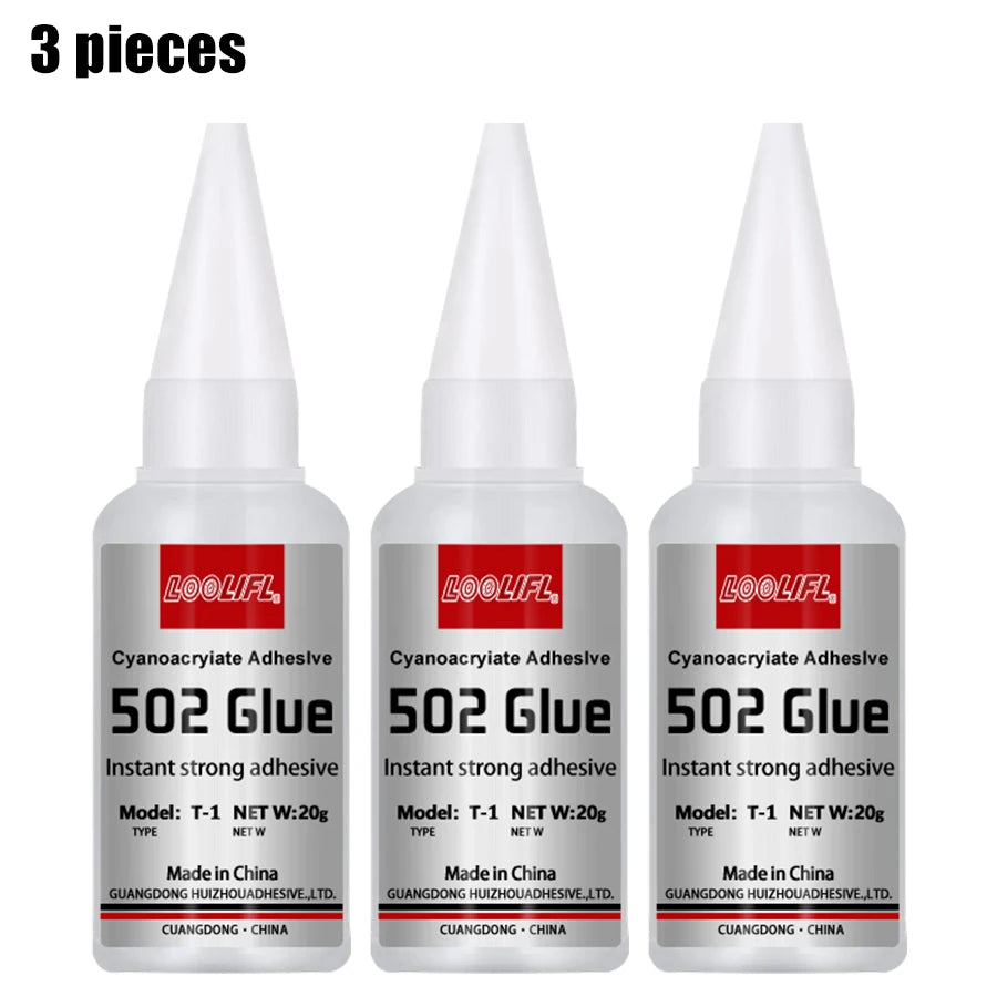 1-5pcs 502 Super Glue, Instant Glue, Quick Drying Cyanoacrylate Glue, Leather, Rubber, Wood, Metal, Glass, Strong Bonding, Liquid Glue Tool, 20ml, Long Lasting Sticky, No Turning White