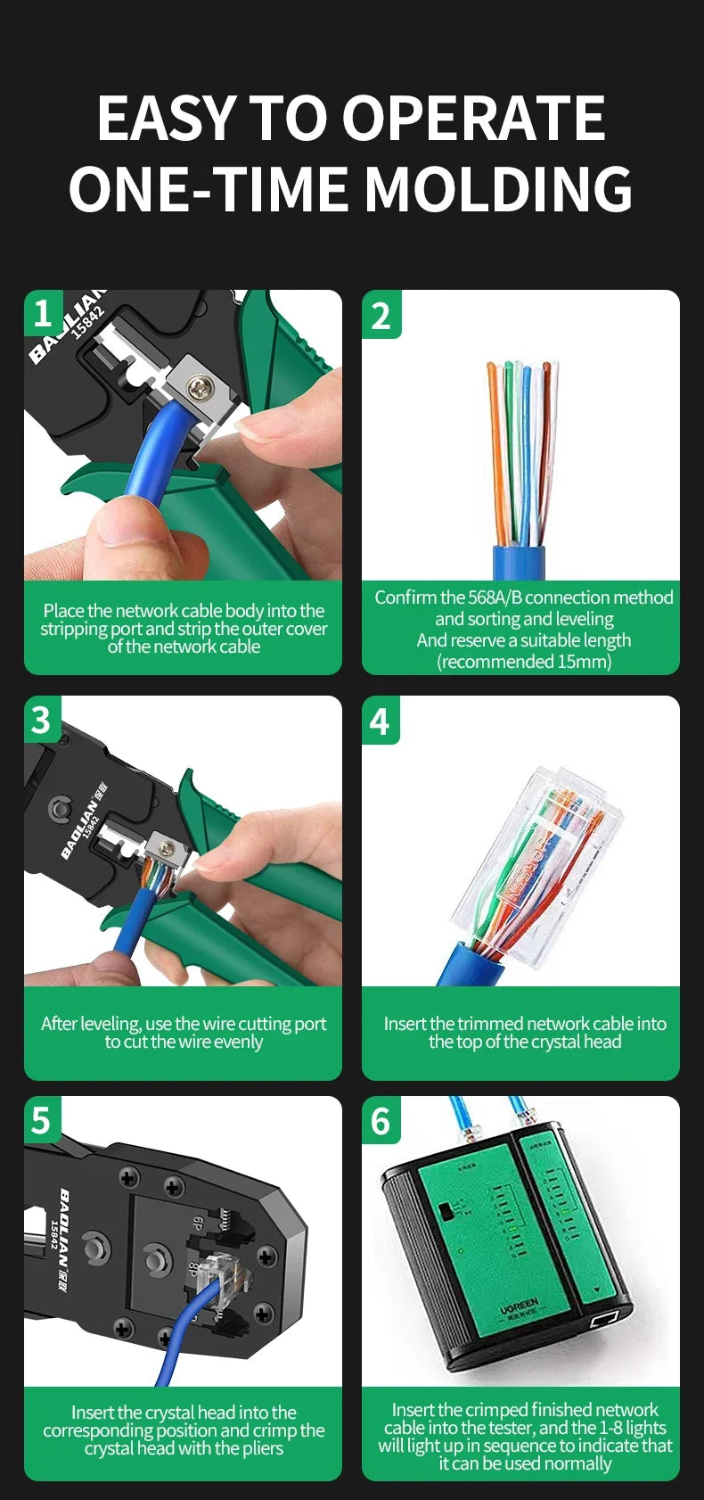 Multifunctional Network Cable Plier Wire Stripper Pliers Automatic Stripping Cutter Cable Wire Crimping Electrician Repair Tools