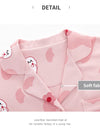 Women’s Winter 100% Cotton Pajama Set – Loose Fit, Turn-Down Collar, Long Sleeves, Cute Pink