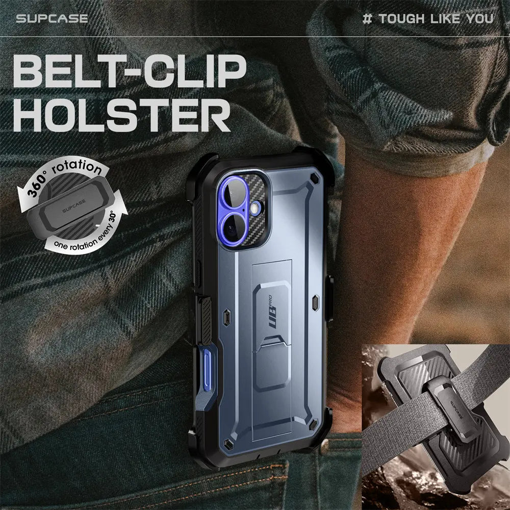 For iPhone 16 Case 6.1" (2024) UB Pro Full-Body Heavy Duty Rugged Phone Case with Built-in Screen Protector