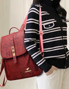 Women's Designer Letter Printing Leather Backpacks Large Capacity Travel Shoulder Bags Totes School Bag