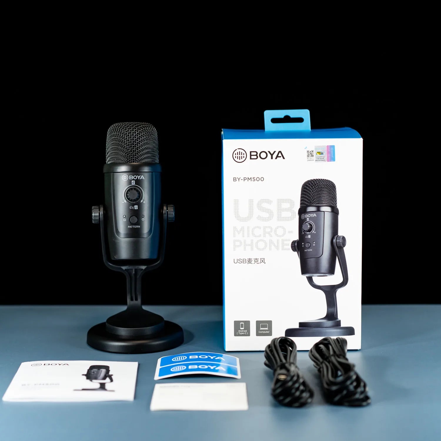 BY-PM500 Gaming Condenser USB Microphone for PC Mobile Phone Android Windows Mac Youtube Recording Streaming Blogger Vlog