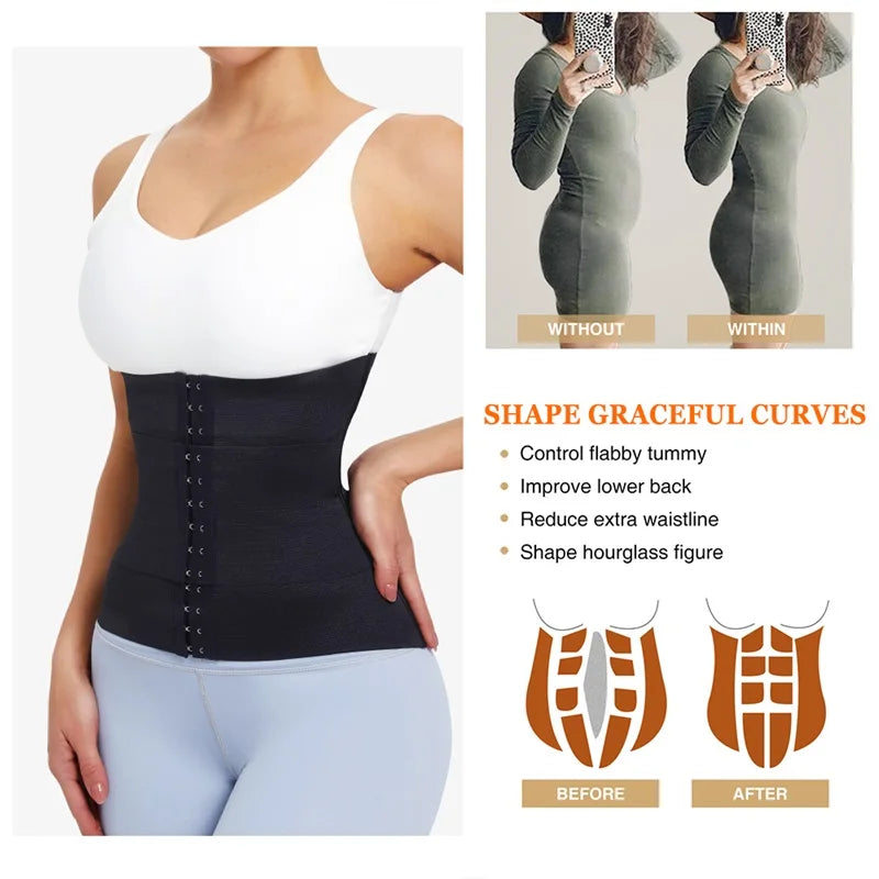 Women's Waist Trainer Corset – Tummy Wrap Shapewear Belt for Slimming & Postpartum Support